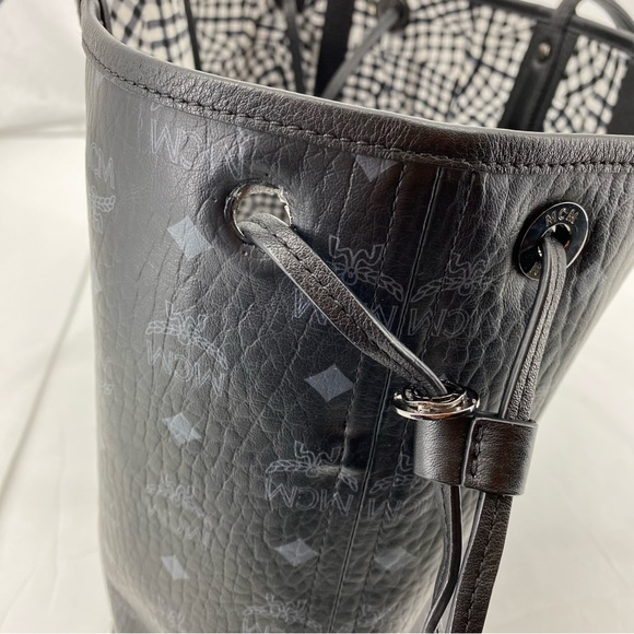 MCM Black Medium Liz Reversible Visetos Shopper - Picture 9 of 10